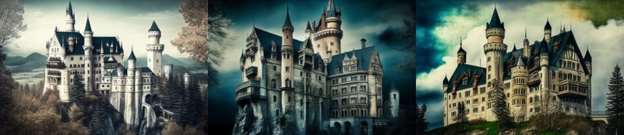Schloss Neuschwanstein Bayern Deutschland: Ein M&auml;rchenschloss im Stil der Neugotik, das als Inspiration f&uuml;r das Schloss im Disney-Film "Die Sch&ouml;ne und das Biest" diente.