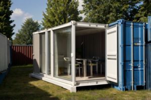 Eine Container-Wohnl&ouml;sung ist ein innovatives Wohnkonzept, das die Umwandlung von Seecontainern in voll funktionsf&auml;hige Wohnr&auml;ume beinhaltet.