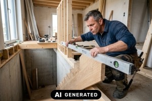 Treppe selber bauen - die vollständige Anleitung für Holztreppen - Bild: KI-generiert / BAU.DE Treppe selber bauen - die vollständige Anleitung für Holztreppen - Bild: KI-generiert / BAU.DE