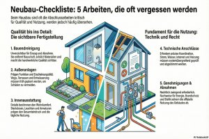 5 Arbeiten rund um den Neubau, die oft vergessen werden - Bild: BauKI / BAU.DE