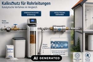 Kalkschutz f&uuml;r Rohrleitungen: Katalytische Verfahren im Vergleich - Bild: KI-generiert / BAU.DE