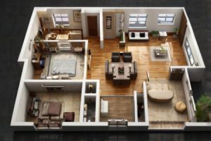 Grundrissplanung: Multifunktionale Einrichtungsmodule f&uuml;r flexible Wohnkonzepte 2026 - Bild: BauKI / BAU.DE