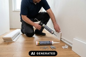 Sockelleisten richtig ausw&auml;hlen und verlegen - Bild: KI-generiert / BAU.DE