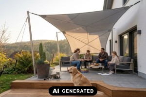 Terrassenrenovierung im Vergleich: Wetterschutz nach Ma&szlig; statt Standardabdeckung - Bild: KI-generiert / BAU.DE