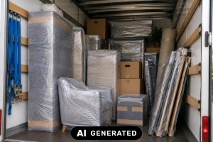 Umzug und Renovierung: Möbel und Fliesen transportsicher verpacken - Bild: KI-generiert / BAU.DE Umzug und Renovierung: Möbel und Fliesen transportsicher verpacken - Bild: KI-generiert / BAU.DE