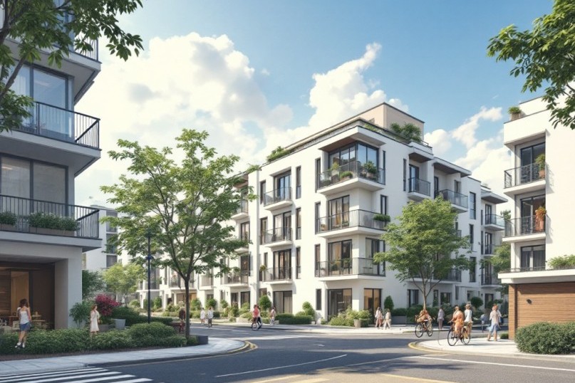 Ein Mehrfamilienhaus, auch als Mehrparteienhaus oder Wohnhaus bezeichnet, ist ein Geb&auml;ude, das mehrere separate Wohneinheiten oder Wohnungen beherbergt.