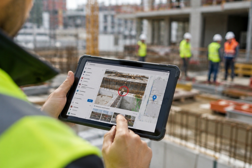Praxisbeispiel einer Bau-App: Bauprojekte bestehen aus vielen einzelnen Arbeitsschritten