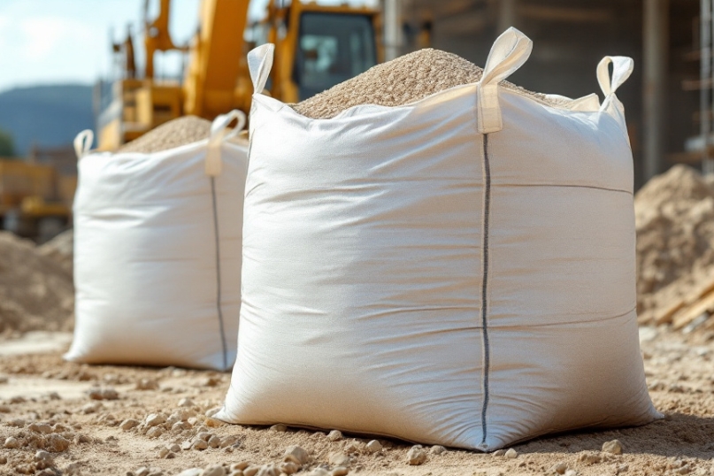 Ein Big Bag (Bigbag) ist ein gro&szlig;er, flexibler Beh&auml;lter, der f&uuml;r den Transport und die Lagerung von Sch&uuml;ttg&uuml;tern wie Sand, Kies, Getreide, Chemikalien und anderen Materialien verwendet wird.