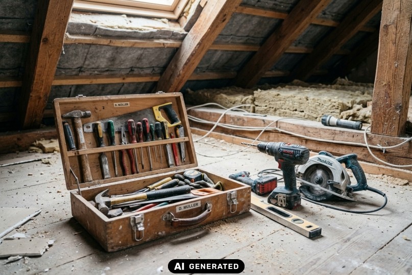 Dachausbau selbst machen: Material und Maschinen f&uuml;r den Dachausbau in Eigenregie