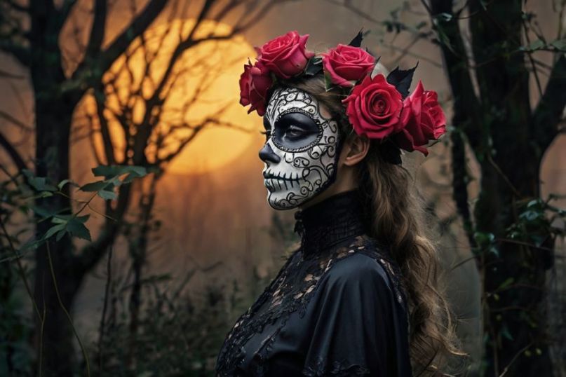 Exemplarische Kost&uuml;me - Kost&uuml;m 1, Maske und Kopfschmuck