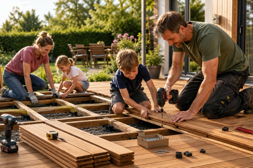 Holzterrasse selber bauen: Standort und Ausrichtung