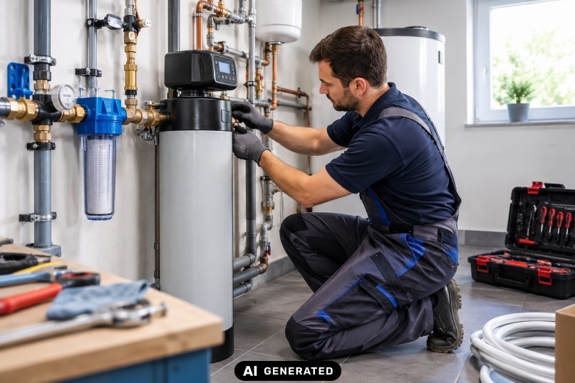 Kalkschutz f&uuml;r Rohrleitungen - Einbau hinter der Wasseruhr