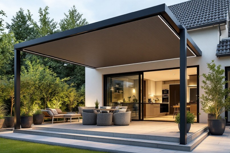 Eine Terrassen&uuml;berdachung sollte nicht nur funktional sein, sondern sich harmonisch in das Gesamtbild des Hauses einf&uuml;gen